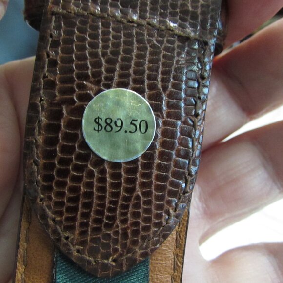 Unique TUNDRA Italian Leather Belt With Silver-Tone Tip & Buckle Size 38 - Picture 4 of 7